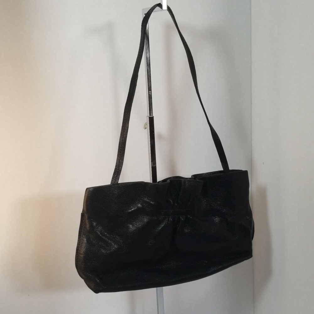 Black leather handbag/clutch